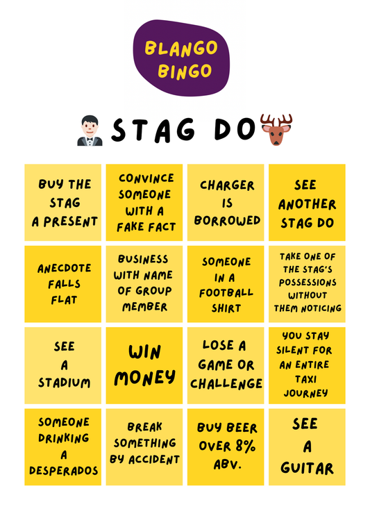 Stag bingo card game